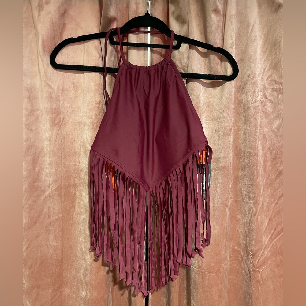 NWT fringe bathing suit top